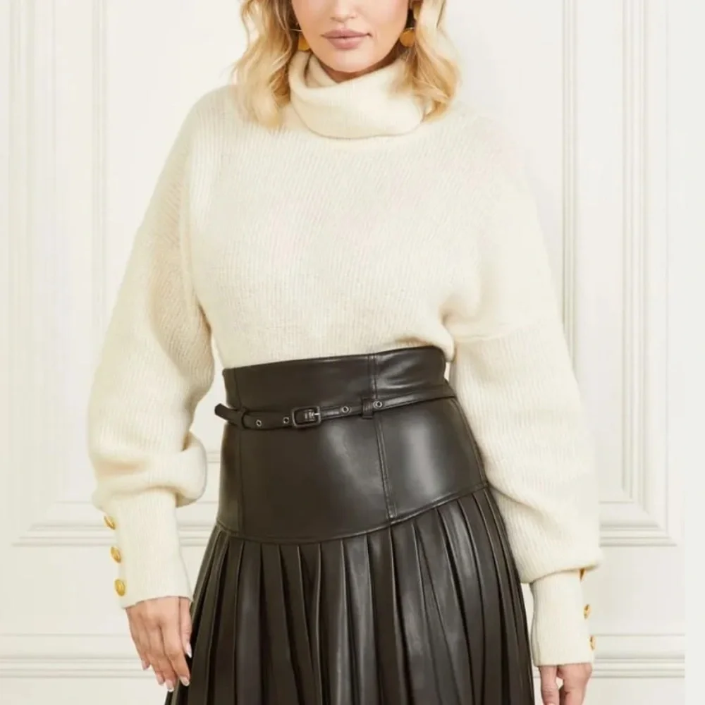 NWT Marciano by Guess Elodie High Neck Wool Blend Sweater Sandy Shore